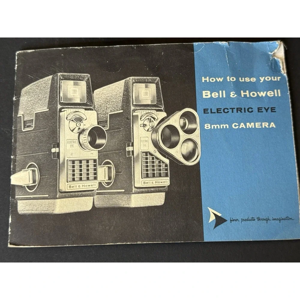 Vintage Bell & Howell Electric Eye 8mm Movie Camera Case Leather Bag w/ Manuals